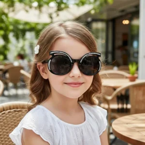 Girls Boys Cute Round Cartoon Big Sunglasses Outdoor Sun Protection Children Lovely Vintage Sunglasses Classic Kids