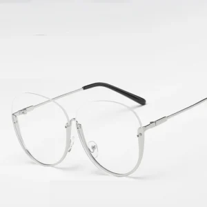 Glasses Without Frame Half Frame Flat Light Microscope Large Frame Female and Male Sunglasses