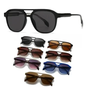 Gradient Shade UV400 Outdoor Driving Sunglasses Big Frame Double Bridge Frame