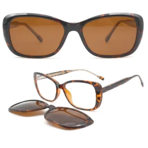 H810 TR90 Solid Diamond Square Full Rim Clip On Sunglasses with UV Protection Unisex Design