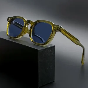HBK Classic Thick Frame Full Rim Square Sunglasses Unisex UV400 Protection Propionate Temples Fashion Retro Eyewear Model K39769