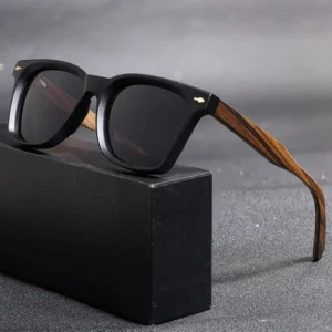 HBK High Unisex Polarized TAC Acetate Full Rim Square Lenses Gold Classical Anti-Glare UV400 Sunglasses Outdoor Use
