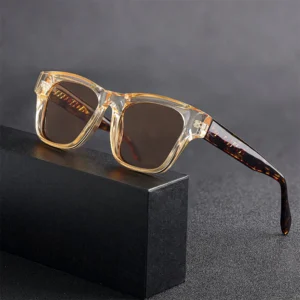 HBK Retro Vintage Sunglasses Men Women Luxury Designer Custom Logo High Quality PC+CP Arms Black Frame UV400 Protection Blue