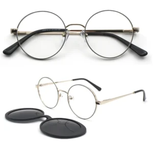HG6078 Fashionable Round Metal Clip on Eyewear for All Genders Size 51 20 145 Aesthetically Pleasing