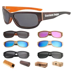Hand made Bamboo Wooden UV400 TAC Lenses Fashion Polarized Sports Running Sunglasses for Men and Women