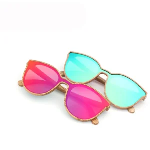 Handcrafted Natural Wooden Polarized Sunglasses Personalized Engraved Logo Eco Shield Style Wood Sunglasses One Piece Lens