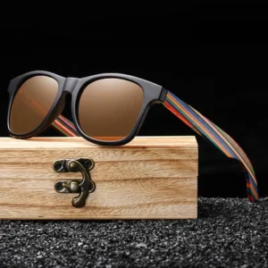 Handmade Men Fashion Eyewear UV400 Eco Wood Polarized Wooden Sunglasses