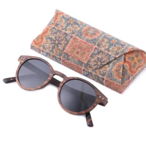 Handmade Vintage Round Wood Sunglasses with Polarized UV400 Lens Custom Logo for Unisex Use