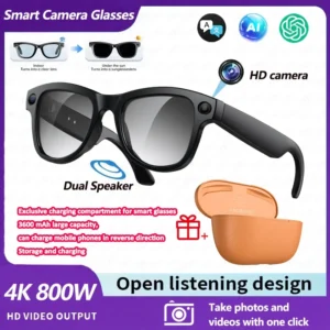 Hands Free Lifestyle M02 Ultra Sunglasses with 800W Camera Translator Music Playback Charging Box