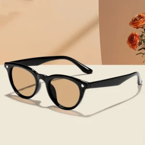Heart Shaped Logo Cateye Sunglasses UV400 Anti Blue Light Eyeglass Frame for Girl Women