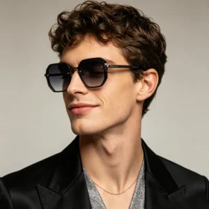 Hexagonal TR90 Metal Sunglasses UV400 Lightweight Stylish Unisex for Outdoor and Everyday Wear