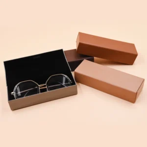 High End Handmade Wood Grain Flocked Sunglasses Storage Case Eyeglass Box Custom Logo