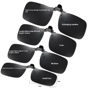 High End Men’s Clip On Polarized Sunglasses Anti UV PC Frame Shades for Drivers and Myopia Glasses