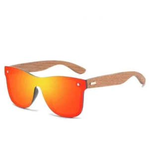 High-End Polarized Wooden Sunglasses with Integrated Mirrors New Style Bamboo Colorful Eyewear
