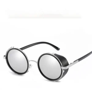 High End Steampunk Fashion Polarized Sunglasses for Men Round Metal Frame Performance Eyewear Gafas De Sol