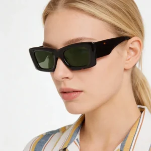 High End Unisex Sunglasses with Custom Logo Thick Frame UV400 Square Polarized Acetate Shade for Men and Women