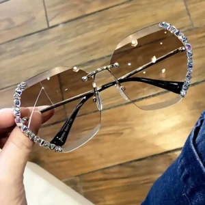 High End Women’s Luxury Sunglasses with Star Studded Design Metal Frame UV400 Protection