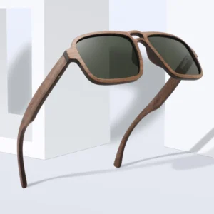 High End Wood Sunglasses Eco friendly UV400 Square Shades Wooden Sun Glasses for Men