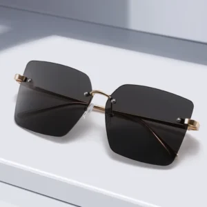 High Fashion Trendy Rimless Shades Eyeglasses Sunglasses Party Travel Beach Sunglasses UV400 Glasses Women Men