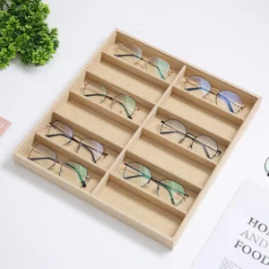 High Grade 12×10 Grid Flannel Sunglasses Display Box Eco Friendly Glasses Case From Factory Direct Eyeglasses Display Props