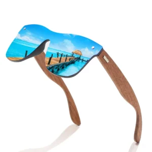 High Grade Unisex Polarized Bamboo Wood Sunglasses New Wind Face Integrated Mirror Exclusive for Cross Border Customers