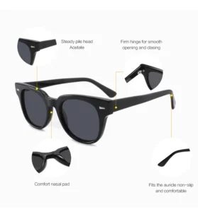 High Quality Acetate Frame Polarized Fashion Recycle Outdoor Driving Cool Custom logo Acetate Sunglasses Unisex