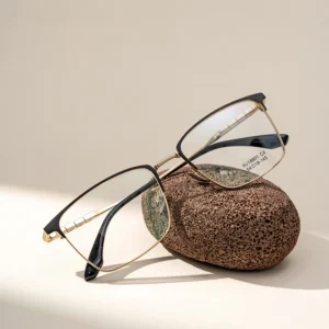 High Quality Classic Fashion Square Semi Titanium Unisex Eyeglass Frames Durable Lightweight for Adults Casual Formal Occasions
