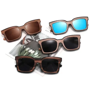 High Quality Custom Logo Polarized Lens Wooden Frame Walnut Wood Wooden Sunglasses