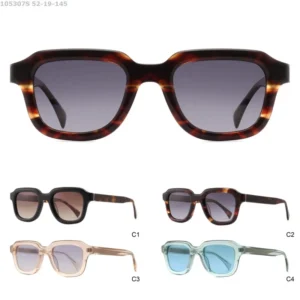 High Quality Custom Logo UV400 Fashion Unisex Square Polarized ECO BIO Acetate Sunglasses