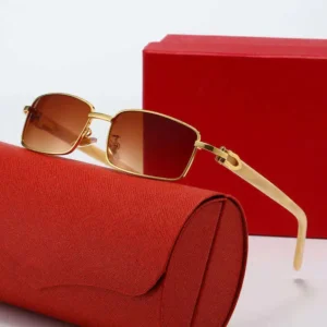 High Quality Custom Logos Rectangle UV400 Sunglasses Luxury Retro Men Women Rimless Square PC Sunglasses