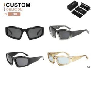High Quality Cycling Driving Sunglasses Y2k Lunette Lentes Gafas De Sol Polarized Sport Thick Acetate Sunglasses Custom Logo