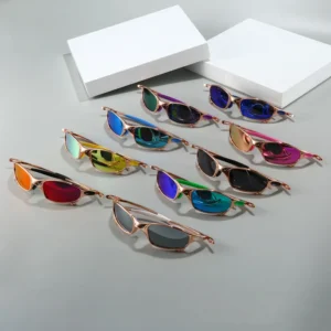 High Quality Fashion Eyeglasses Outdoor Sports Cycling Eyewear Beach Retro Rose Gold Glasses Mens Sunglasses