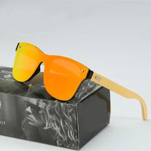 High Quality Fashion Wooden Square Sun Glasses UV400 Wood Legs One Piece Lens Sunglasses for Men Women