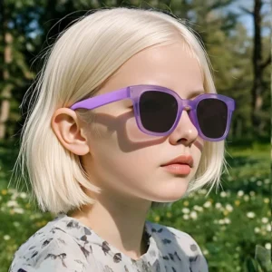 High Quality Folding Design Kids Sunglasses Colorful Square UV400 Protection Eyewear Custom Logo