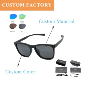 High Quality Full Rim Square Frame Light Weight UV400 Polarized TAC PC Lenses Custom Color TR90 Sunglasses for Women Outings Use