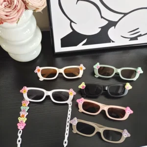 High Quality Kids’ Designer Glasses Kids’ UV400 Sunglasses With Cute Party Logo PC Frame Material