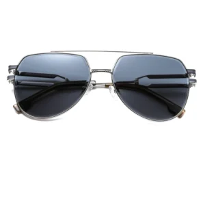 High Quality Large Metal Sunglasses Vintage Square Frame Fashion Design Polarized Lens Women Sunglasses