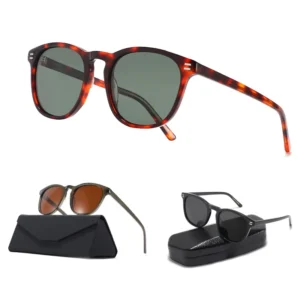 High Quality Luxury Women Men Sunglasses Oval Frame Eyewear Glasses TAC Polarized Acetate Sunglasses