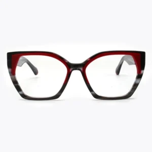 High Quality Men and Women Double Color Cat Eye Frame Customized Logo Luxury Anti Blue Light Optical Glasses