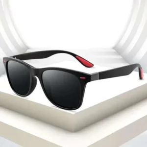 High Quality Men’s Polarized Sunglasses with UV400 Custom Logo Square Blue Frame Plastic Material for Outdoor Use