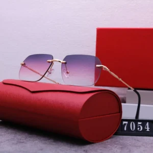 High Quality Metal Famous Branded Women’s Sunglasses Rimless UV400 Designer Sunglasses