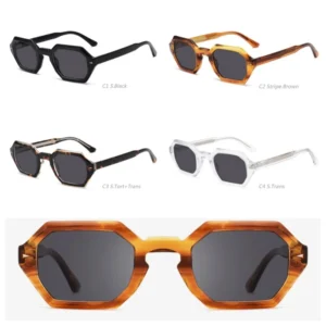 High Quality Polarized Acetate Sunglasses Men Women Custom Logo Luxury Square Frames Rectangle TAC Sunglasses
