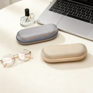 High Quality Portable Texture Fabric EVA Hard Shell Protective Zipper Travel Sunglasses Eyeglasses Case