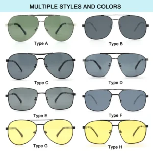 High Quality TAC Polarized Sunglasses for Men Comfortable Black Metal Shades Lightweight Metallic PC UV400