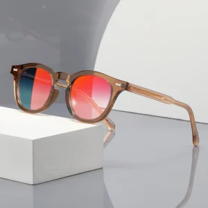 High Quality TR90 Frames Acetate Temple Sun Glasses Gradient Colorful Mirror Lens Sunglasses UV400 Men Women