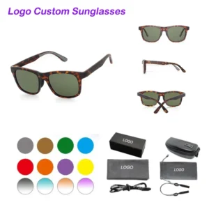 High Quality TR90 Men’s Sunglasses Retro Full Rim Custom Logo Polarized Glass Lens UV400 Protection Classic Fashion Lightweight