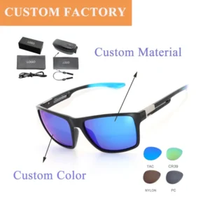 High Quality TR90 Polarized Sunglasses Comfort Full Rim Rectangle Design UV400 TAC Lenses Lightweight PC Glasses for Men Women’s