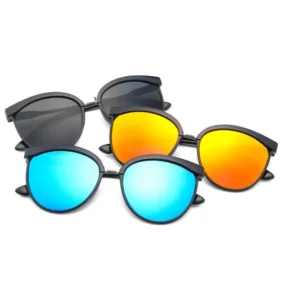 High Quality TR90 Sunglasses for Women Italy Design Fashionable Metal and PC Frame Mirror Lenses