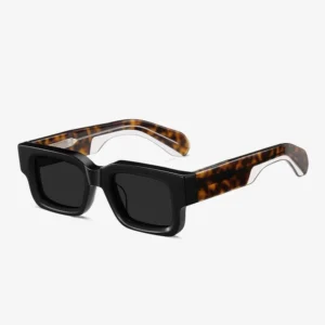 High Quality Thick Square Polarized Women Sunglasses Narrow Rectangle Acetate Sunglasses