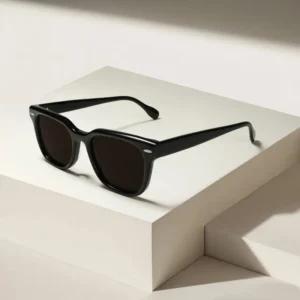 High Quality Vintage Retro Rivet Acetate Sunglasses with UV400 Non Polarized Lens Premium Black Sunglasses Unisex